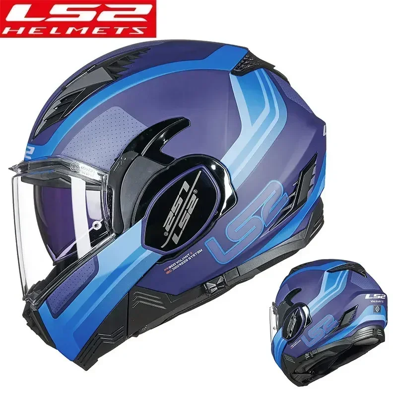 Original LS2 FF900 Motorcycle Flip Up Helmet 180 Degrees Back Somersault Anti-Glare Helmets ls2 ff900 Valiant Casco Moto Casque