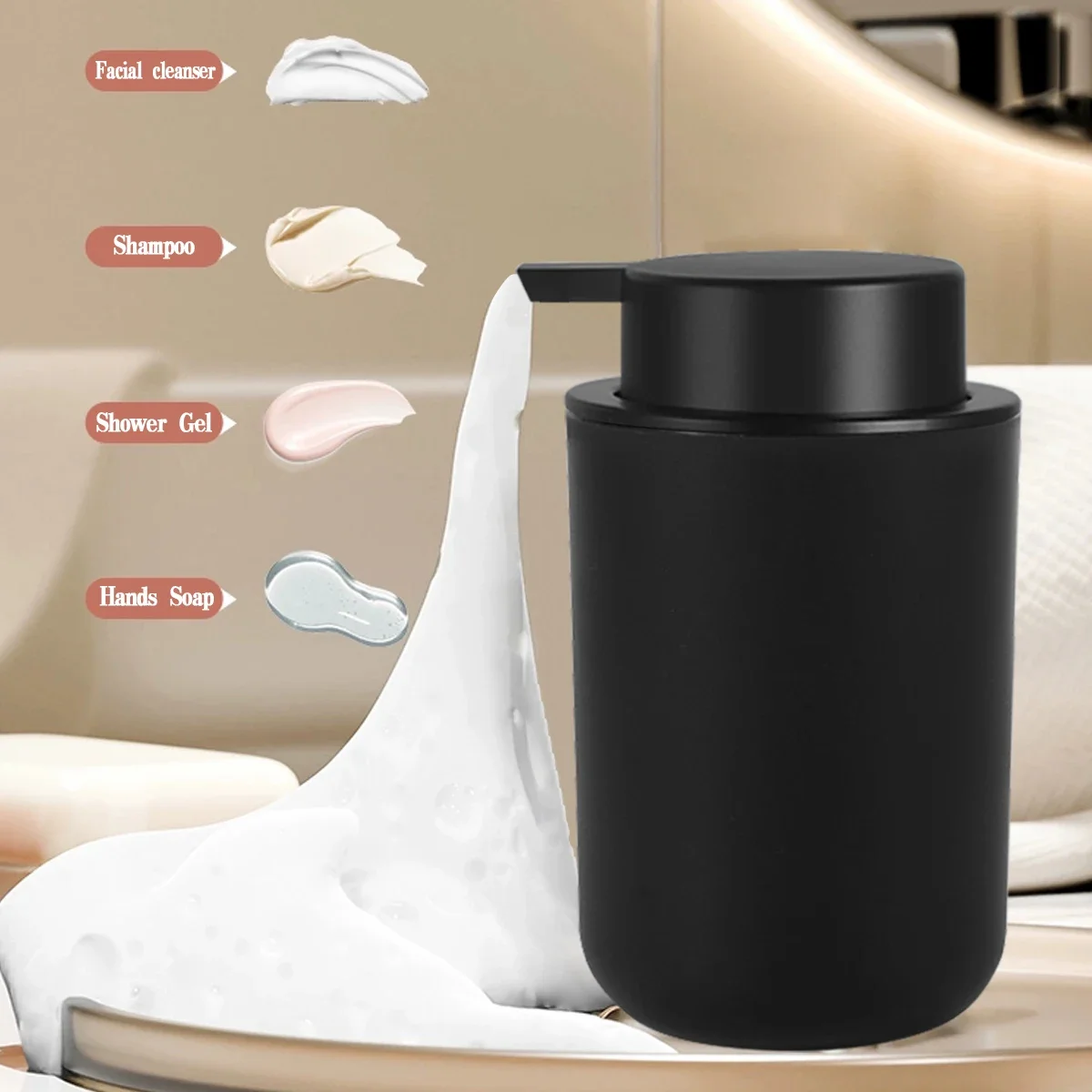 Дозатор для пенного мыла с чашкой для полоскания рта, многоразовые пенящиеся бутылки для мыла для рук, лосьона, кухонные бутылки для мыла для рук и посуды