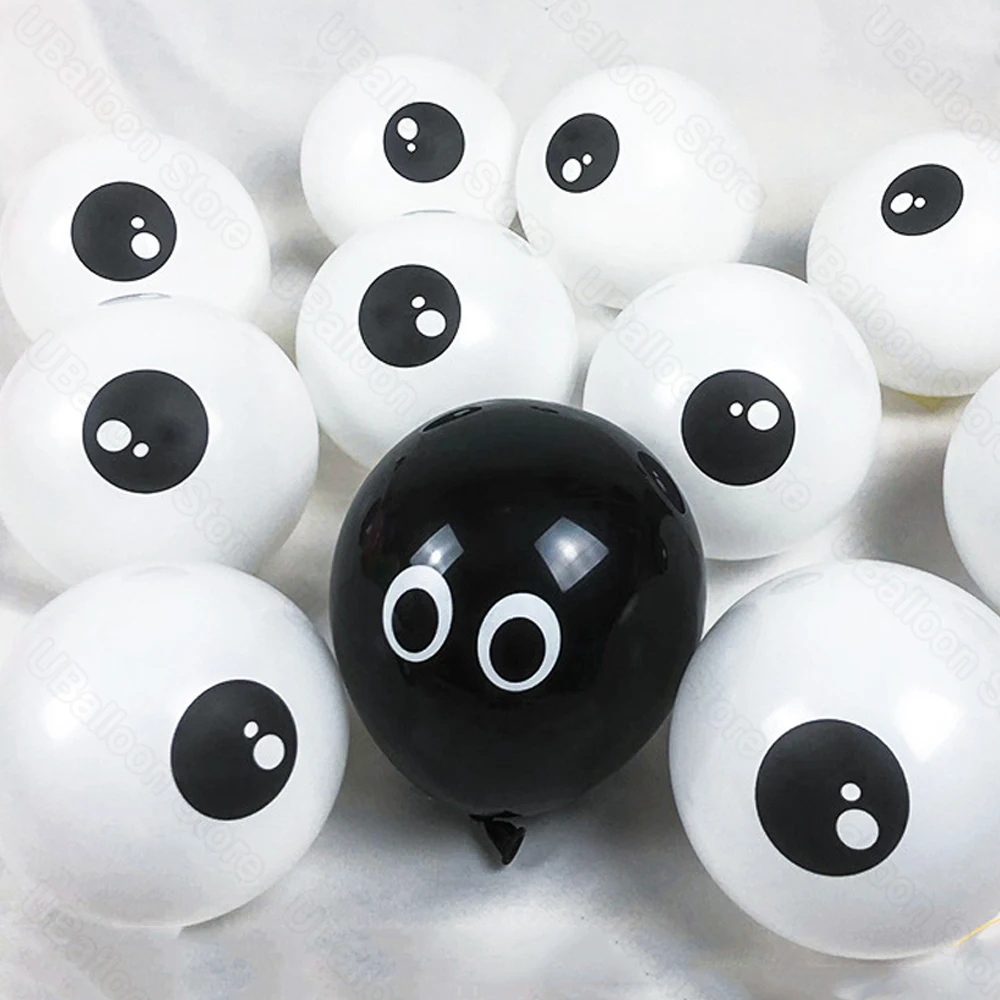 100Pcs Eyes Balloons for Halloween Decoration 5inch Halloween Octopus Spider Eyes Balloons for Birthday Halloween Party Decor