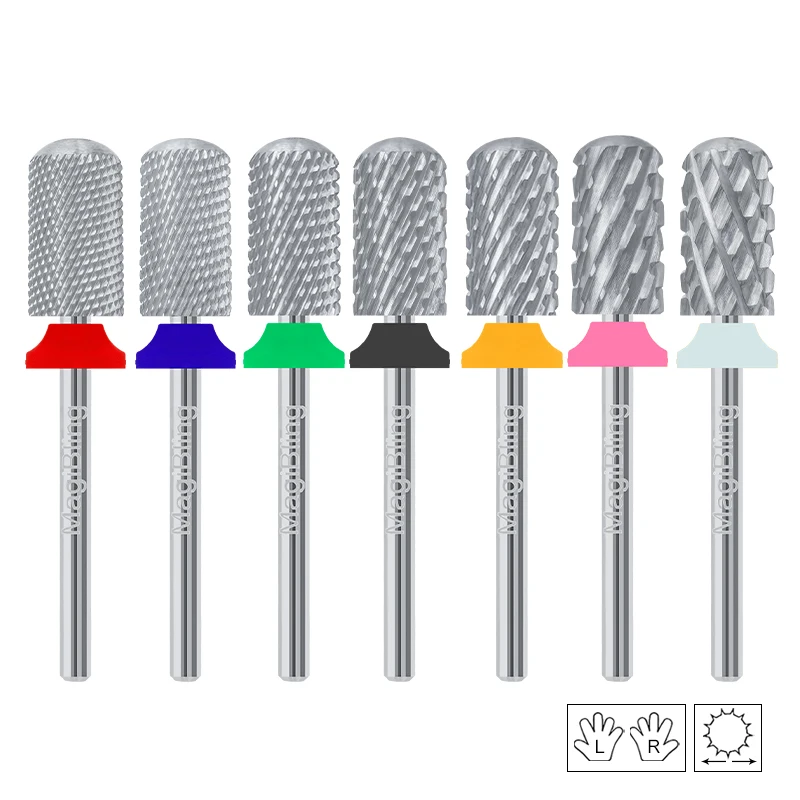 Magibling grande barril pro prego brocas de carboneto ouro fresa invertido durável granding polimento acessórios ferramentas 4xc