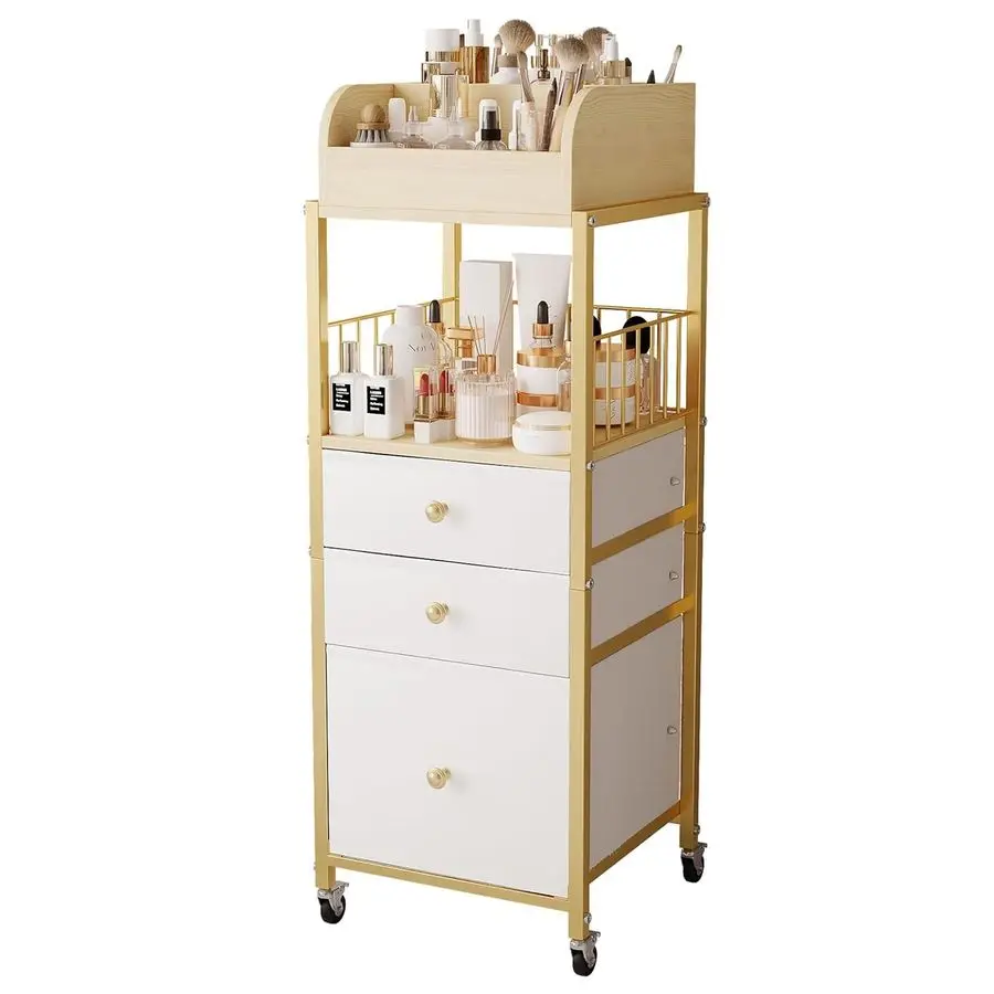 

Organizer Cart with Drawers, Floor Skincare Organizers Make Up OrganizersVanity Organizer Cosmetic Display Cases Holder for Skin