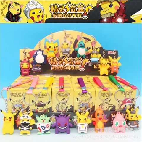 24 pz Pokemon Pikachu Figura Mistero Cieco Scatola Leggenda Arceus Permanente Manuale Decorazione Periferica Primaria Giocattolo Ciondolo Regalo