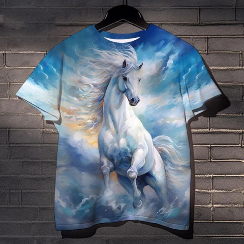 

Cool Animal Horse 3D Print T-Shirts Men Casual Short Sleeve T Shirt Hip Hop Streetwear Harajuku Oversized Tees Man Tops Clothing