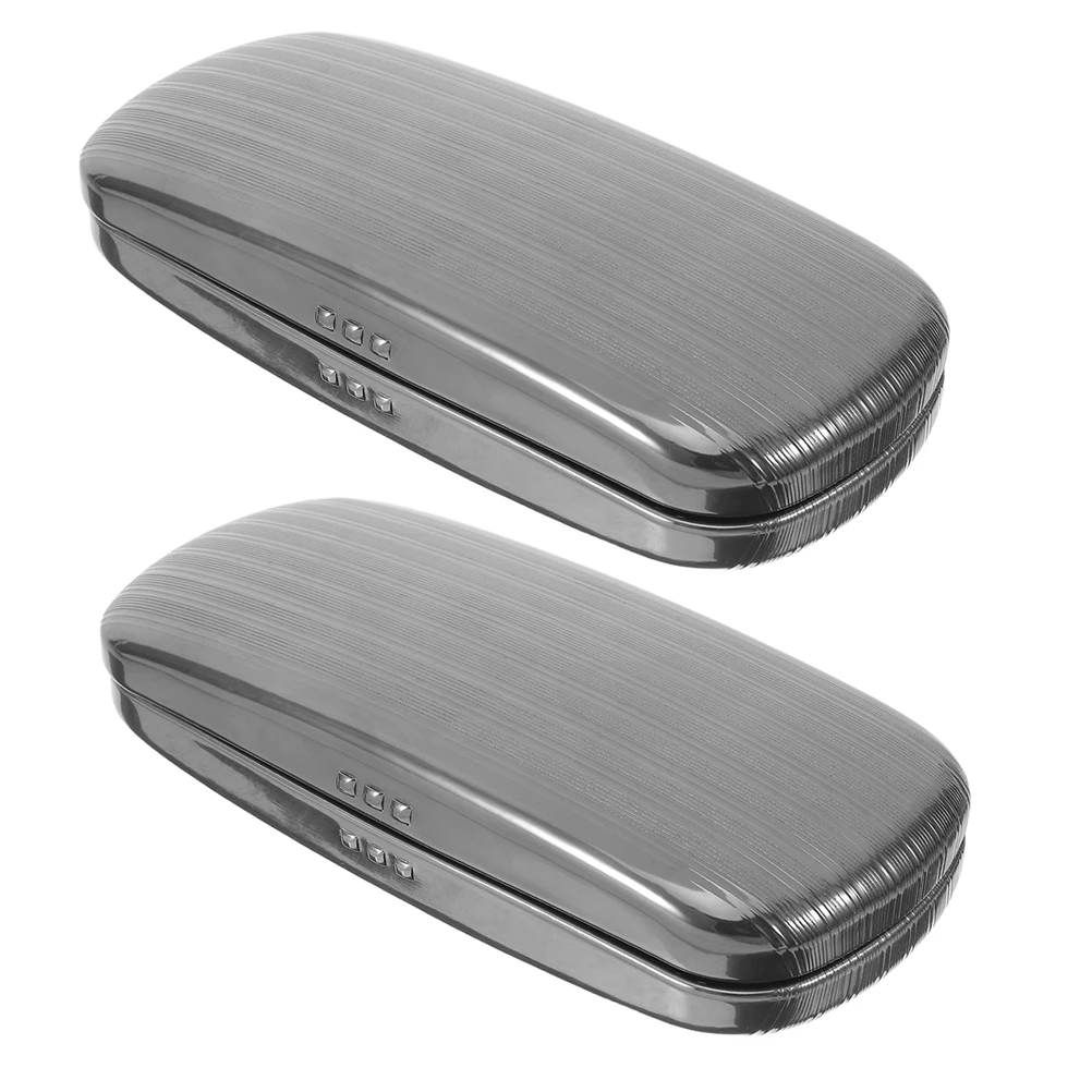 

2 Pcs High-end Sunglasses Box Holder Storage Hard Case Aluminum Men's Eyeglass Cases Pouch