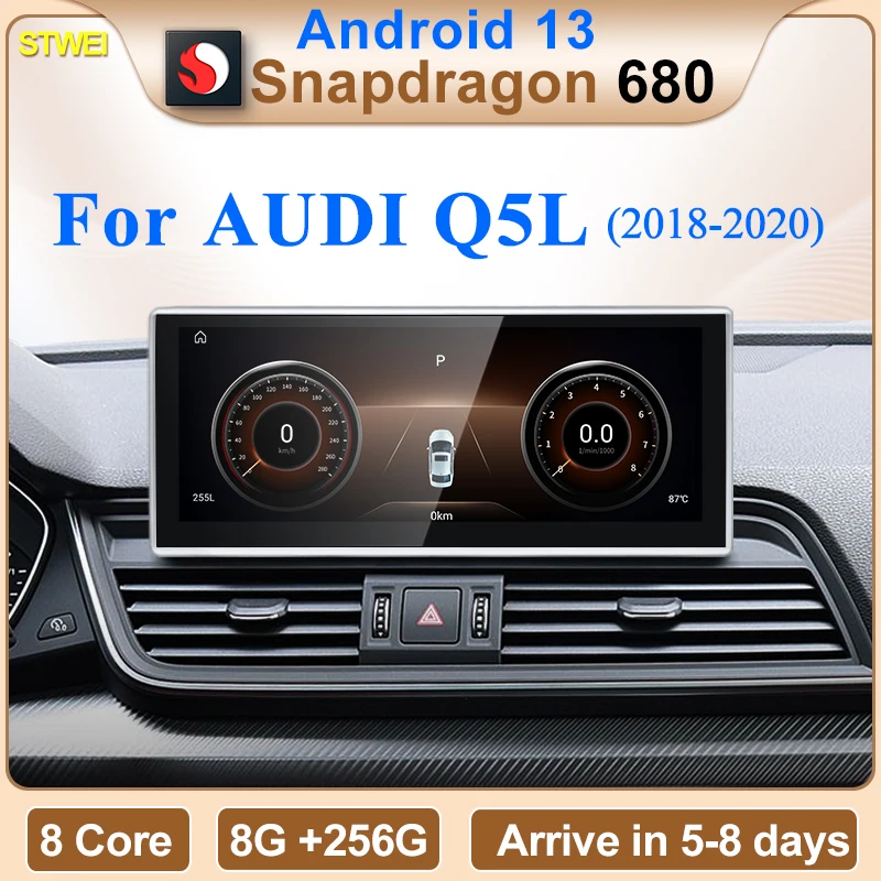 STWEI Qualcomm Snapdragon 680 6225 Silvery 2.4GHz Wireless CarPlay Auto For AUDI Q5 Car Multiledia Players Video GPS Bluetooth