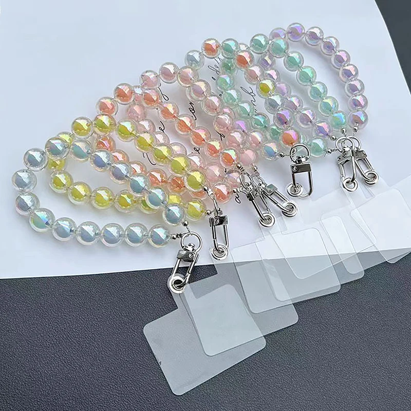 Mobile Phone Lanyard Hand-woven Wrist Strap Back Case Anti-lost Lanyard Short Pearl Lanyard Fashion Rhinestone Pendant Pendant