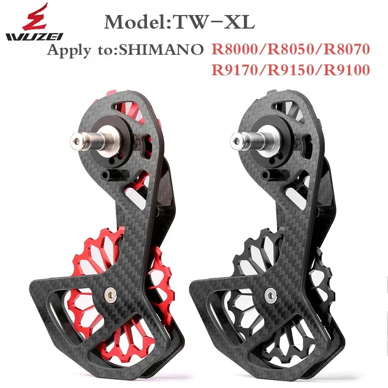 

Road Bike Carbon Fiber Ceramic Bearing Rear Derailleur Guide Wheel for Shimano R5800 R6800 R7000 R8000 R9000 17T Bicycle Parts