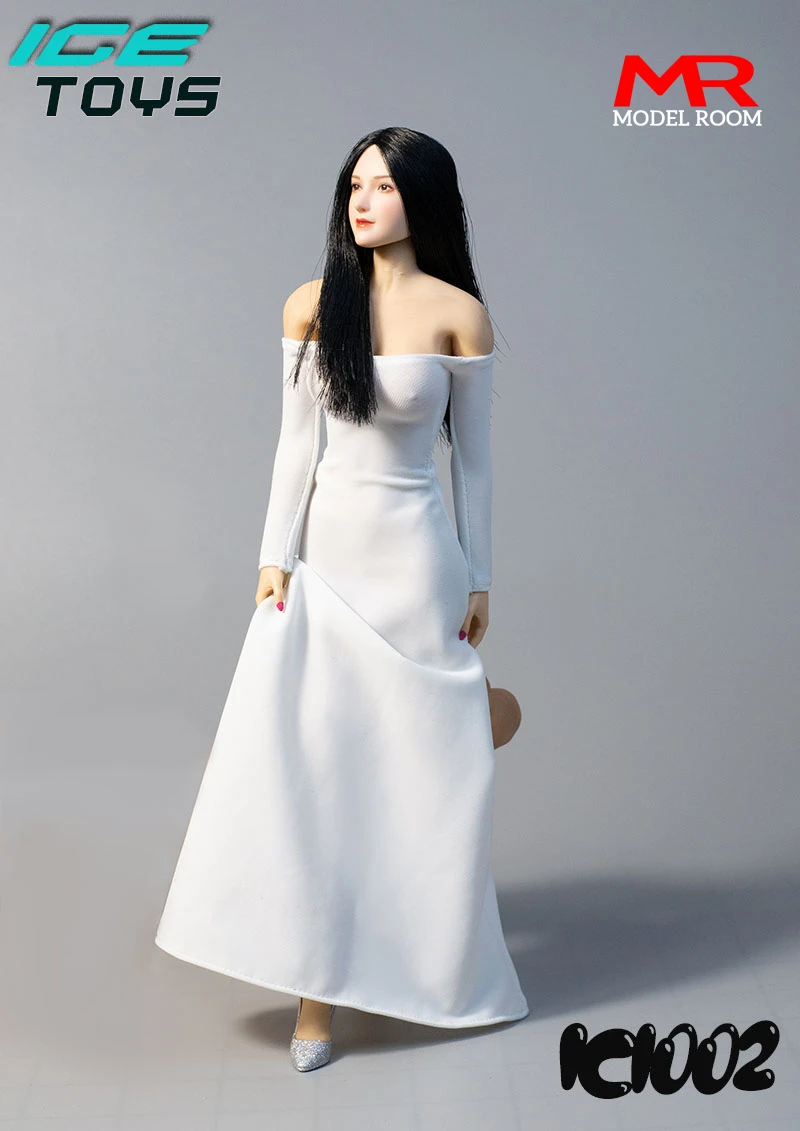 IJS SPEELGOED IC1002 1/6 Vrouwelijke Blote Schouder Jurk Avondjurk Lange Rok Kleding Model Fit 12-inch Soldaat action Figure Body