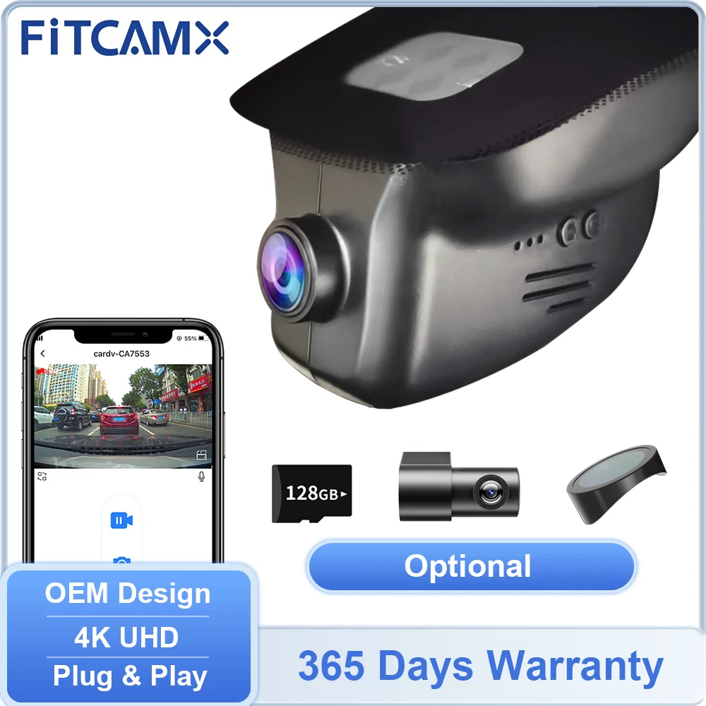 

Front Rear Optional Dashcam for Land Rover Range Rover Evoque 2012-2025 L538 L551, FITCAMX 4K DVR for Defender 90 110 2020-2026