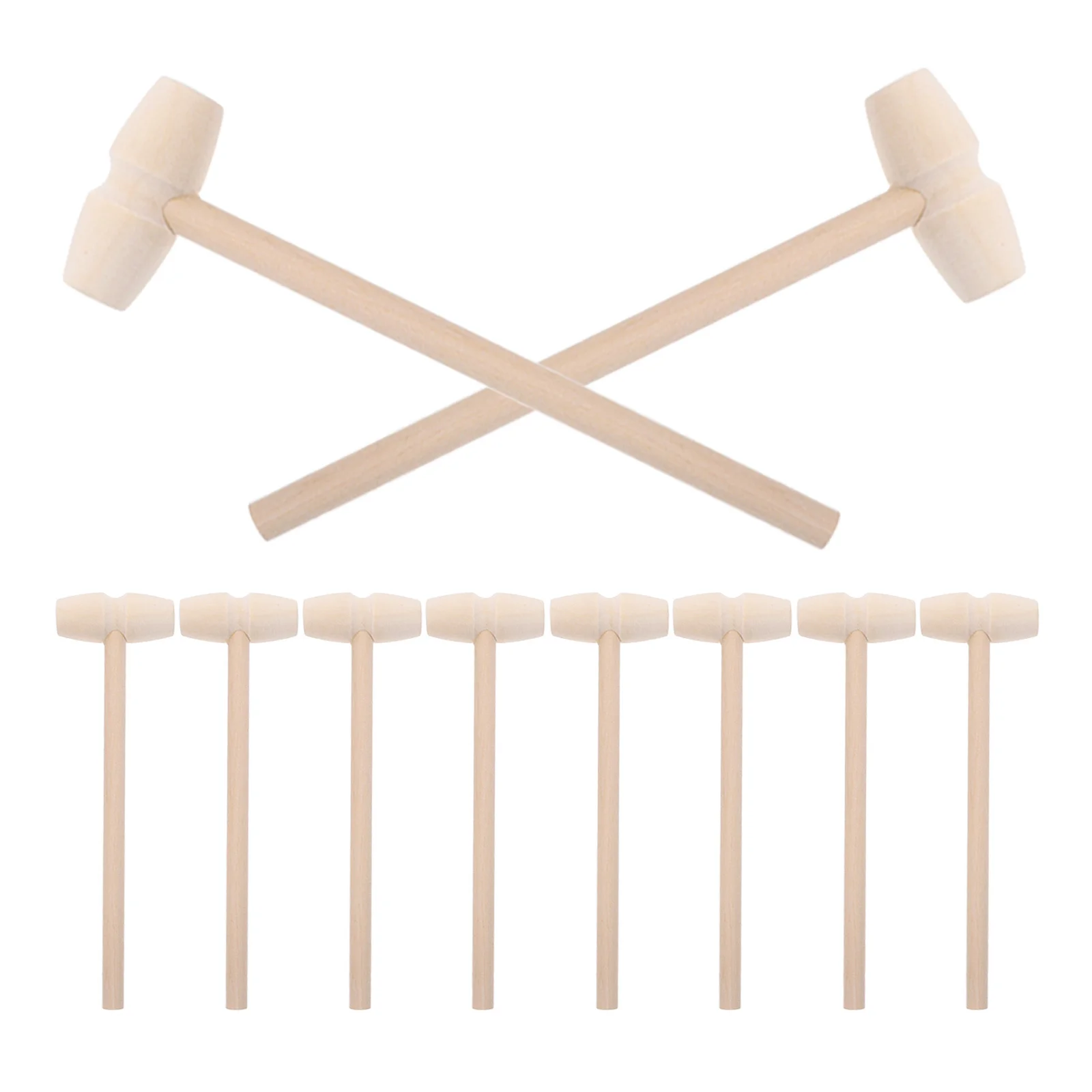 

10Pcs Wood Mallets Mini Hammer Lightweight Strong Material Safe Smooth Edges Hand Wrist Muscle Development Training Tool