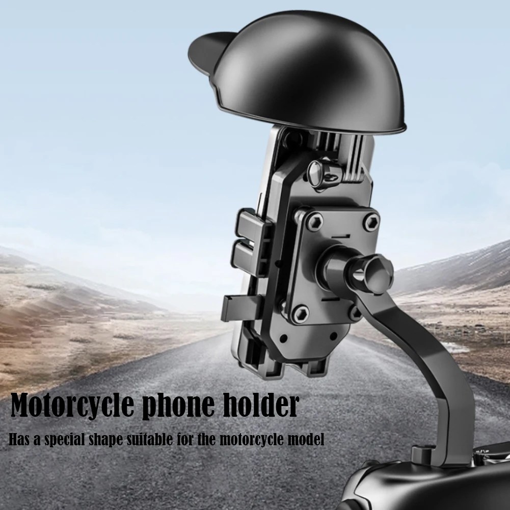

Small Helmet Rider Motorcycle Mobile Phone Holder Sunshade Bicycle Umbrella Phone Bracket Rainproof Phone Stand