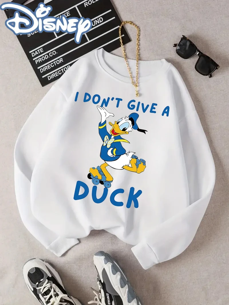 

Disney Women'S Funny "I Don't Give A Duck" Tiana Duck Graphic Hoodie - Soft Cozy Pullover Sweatshirt with Donald Duck Design