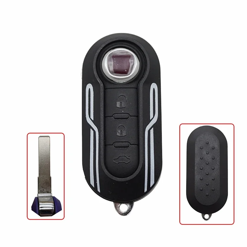 Cocolockey 3Button Remote Car key Shell Case For Fiat 500 Panda Punto Bravo Auto Uncut Blade Remote Key Pad Case Cover Fob SIP22