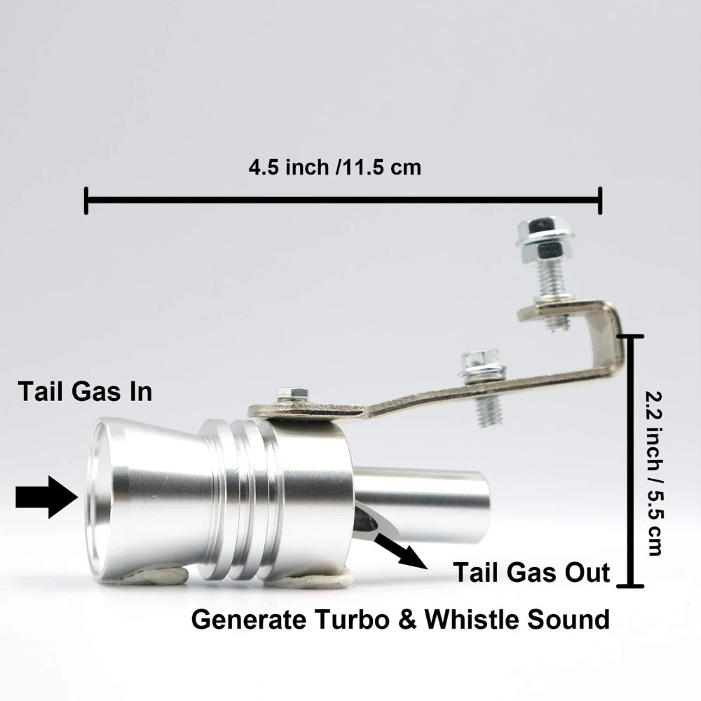 Sifflet sonore turbo pour voiture, tuyau d\'échappement accédé, soupape de soufflage Bov, aluminium, accessoires automobiles universels, taille XL