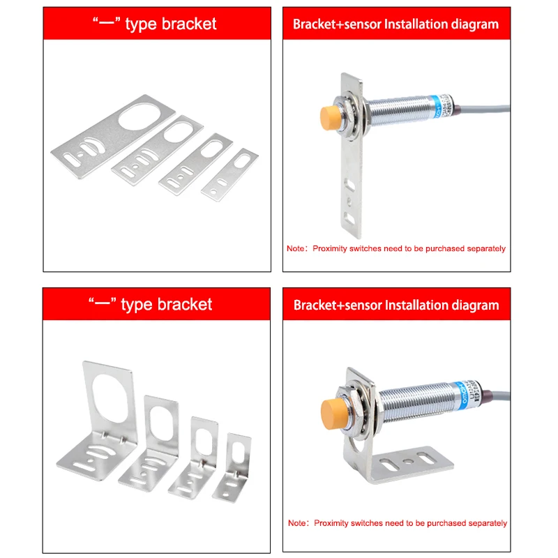 M8M12M18M30  1 shaped L-shaped Mounting Fixed Base Bracket For Proximity Switch Photoelectric Switch Sensor