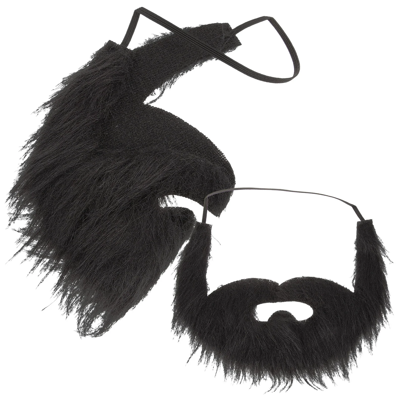 2 Pcs Fake Beard Costume Props Funny Cosplay Black Dense Decor Decorative Mustache