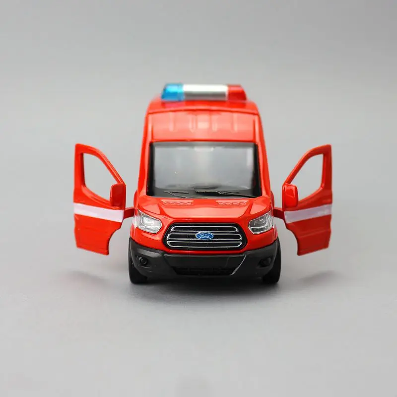 High Simulation 1:43 Alloy Pull Back Van Model,2 Door Fire Rescue Car Toys,Original Packaging Toys,Hot Sale Free Shipping