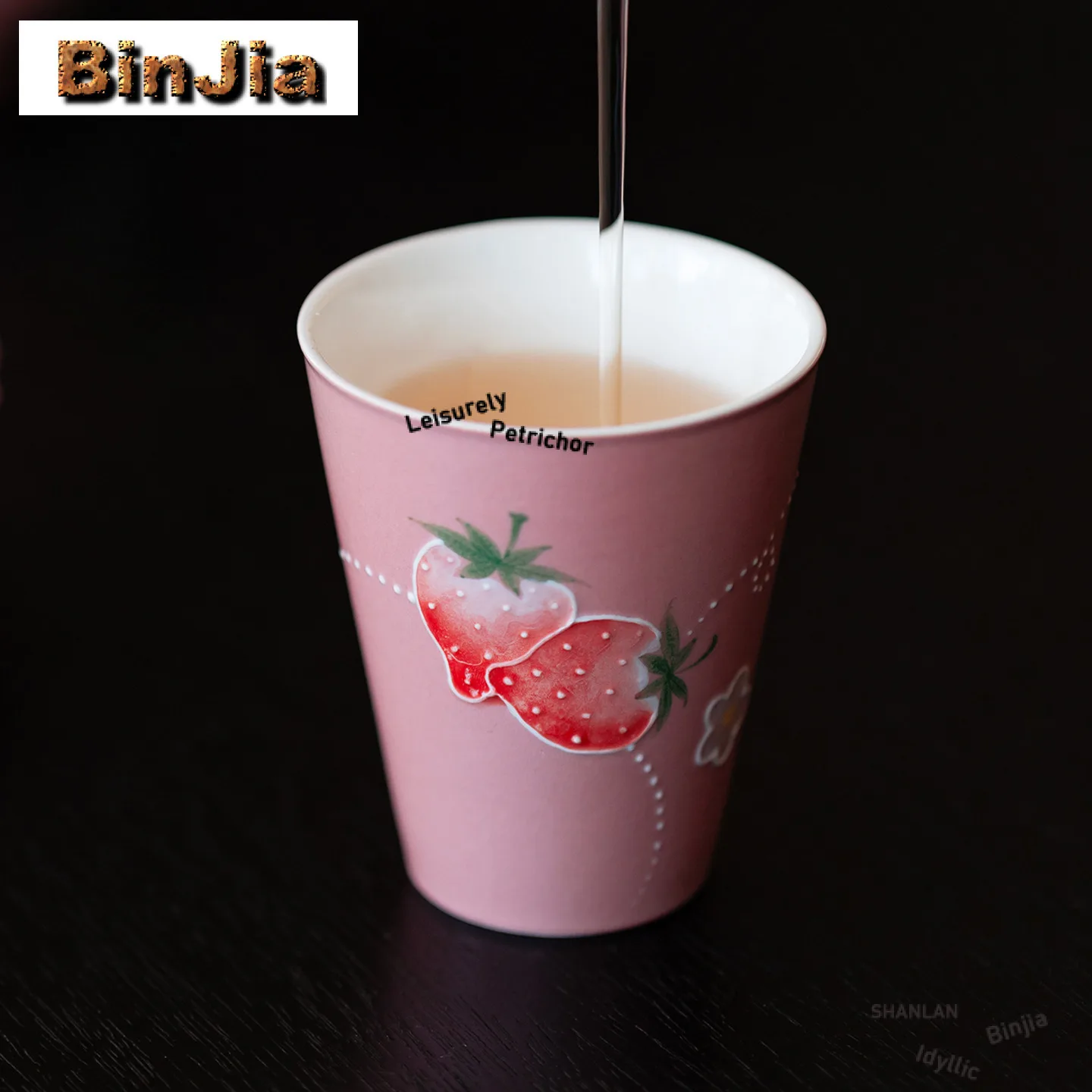 

70ml Hand-painted Strawberry Straight Teacup Japanese Tea Bowl Jug Tea-tasting Fragrance Cup Jianzhan Master Cups Drinkware Gift