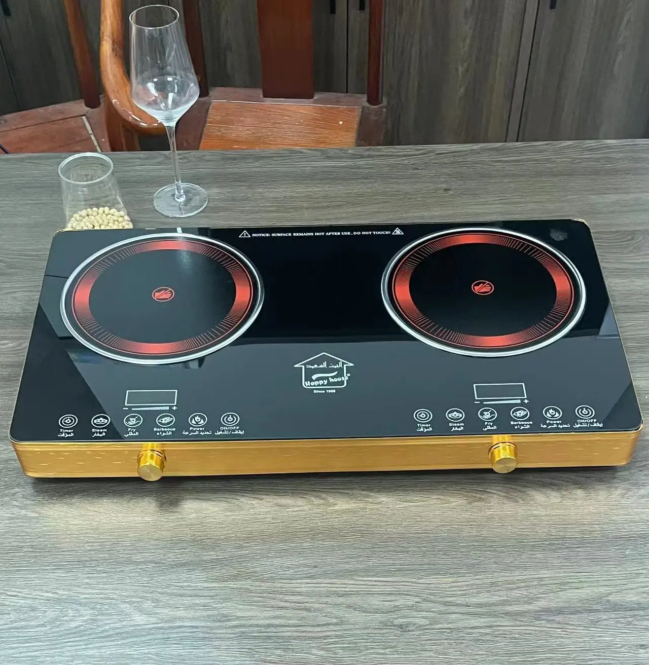 موقد حثي بلوحة مزدوجة الشعلة 4400 وات مدمج في طباخ التعريفي الكهربائي #5