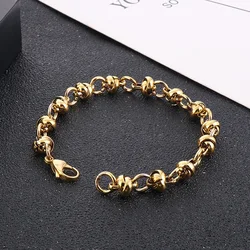 New Fashion Simple Stainless Steel Creative Pearl Knotted Chain BraceletsFor Men And Women Personalized Party Jewelry Gifts