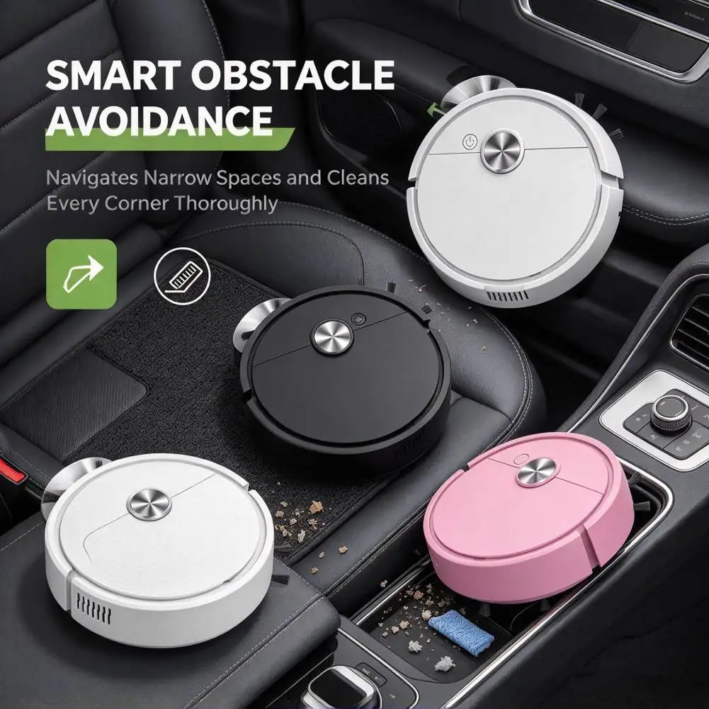 3-in-1 Mini Robot Vacuum Cleaner Obstacle Avoidance Car Sweeping Robot Smart Cleaning Machine USB Charging/Battery Powered