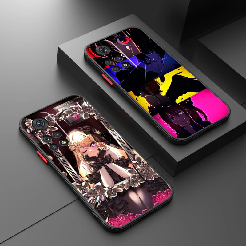 R-RubyS H-Hoshinos Anime Girl Frosted Translucent For Redmi Note 13 12 12S 12T 11 11T 11E 10 10S 9 Pro Plus 5G Cover Phone Case