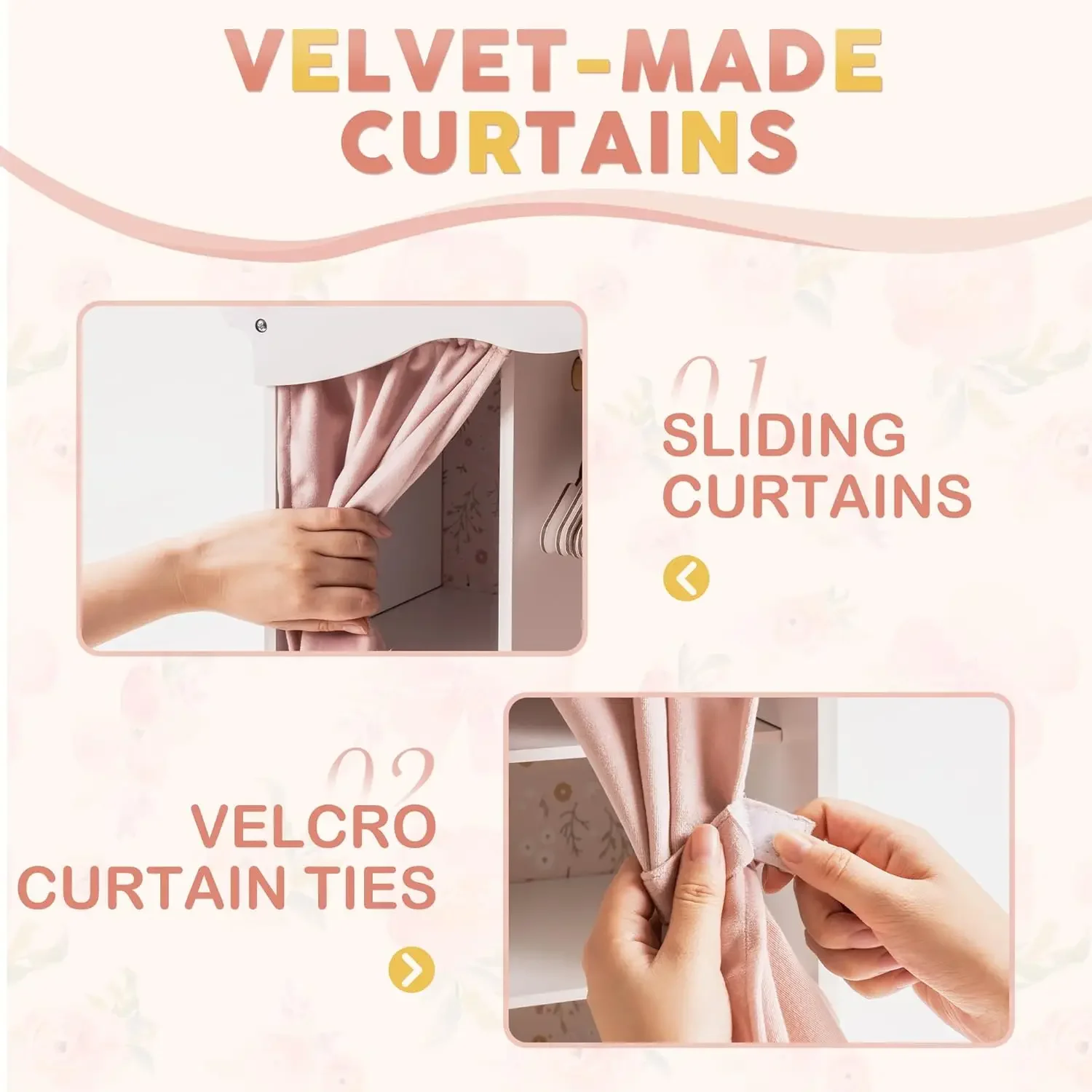 خزانة ملابس على شكل دمية خشبية وردية لفتاة أمريكية مقاس 16-18 بوصة، هدية للأطفال #2