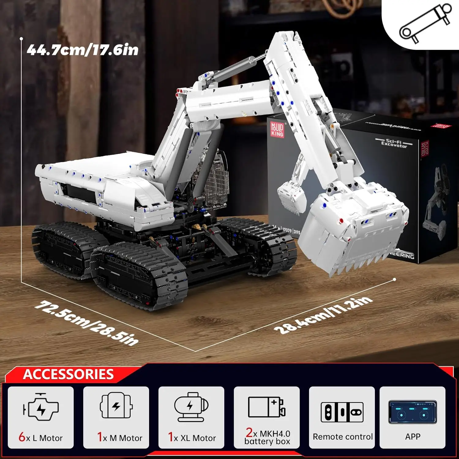 Mould King 17079 3195 pezzi Kit di costruzione per escavatore RC, veicolo di costruzione controllato da APP per adulti e adolescenti, idea regalo