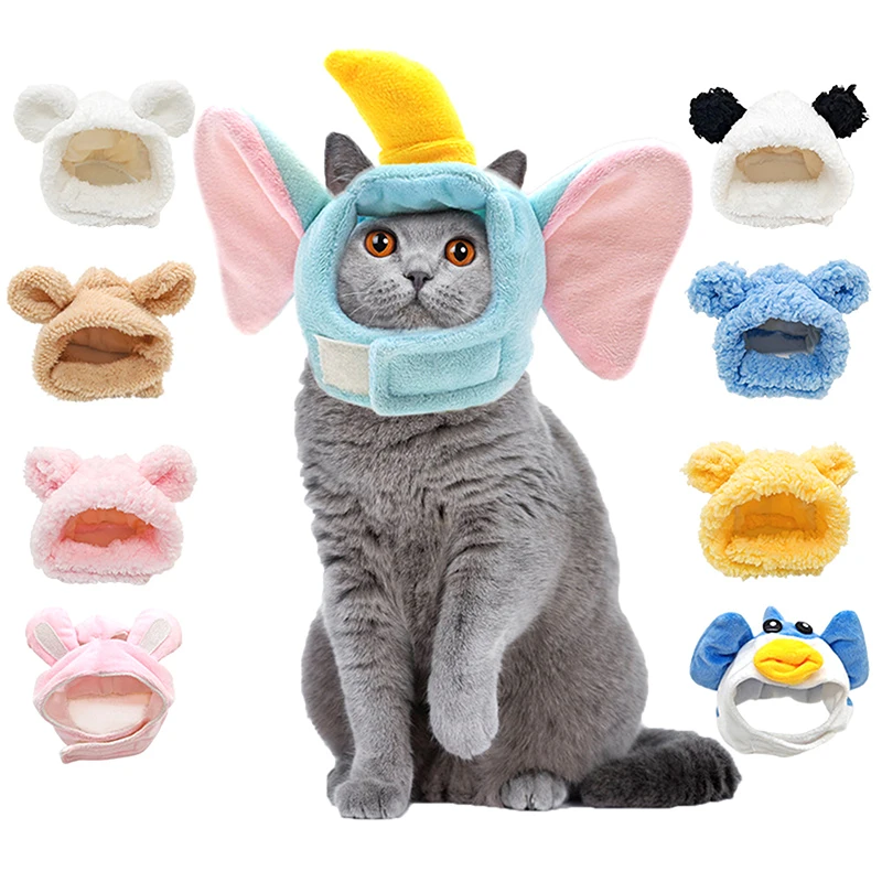 Cartoon Pet Cat Cosplay Rabbit Tiger Hat Fashion Winter Warm Windproof Pet Hat Funny Cute Pet Headgear Pet Supplies Gifts