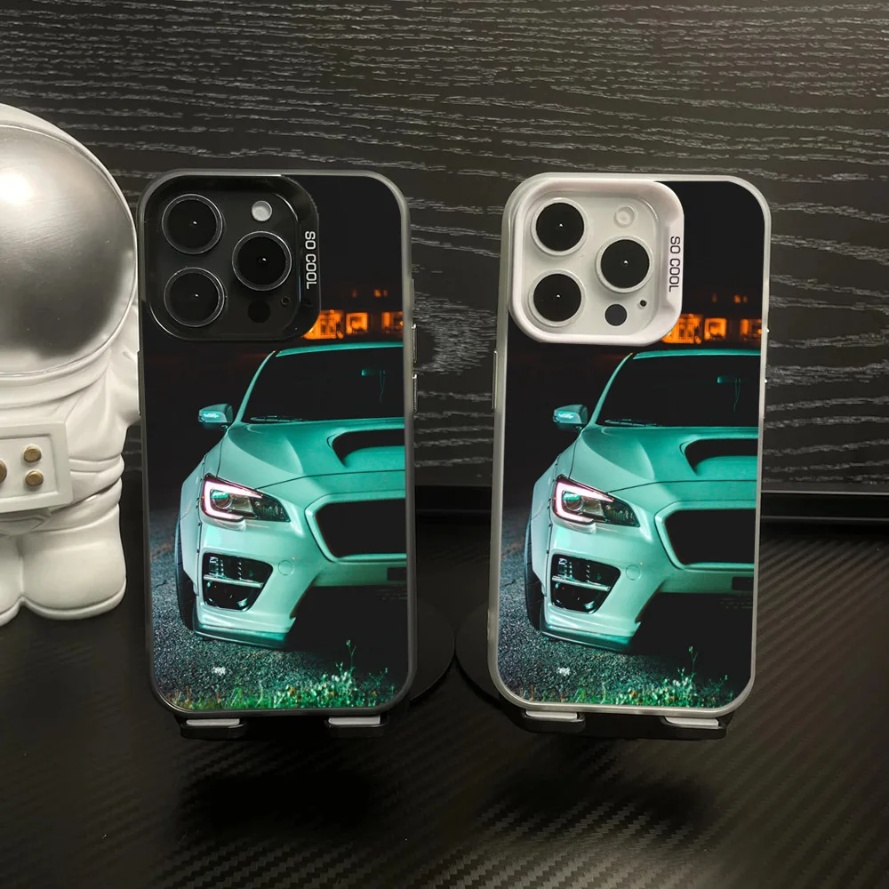 Japan S-Subaru Car Phone Case IMD Color Silver Shell For IPhone 16 15 14 13 12 11 Pro Max Plus