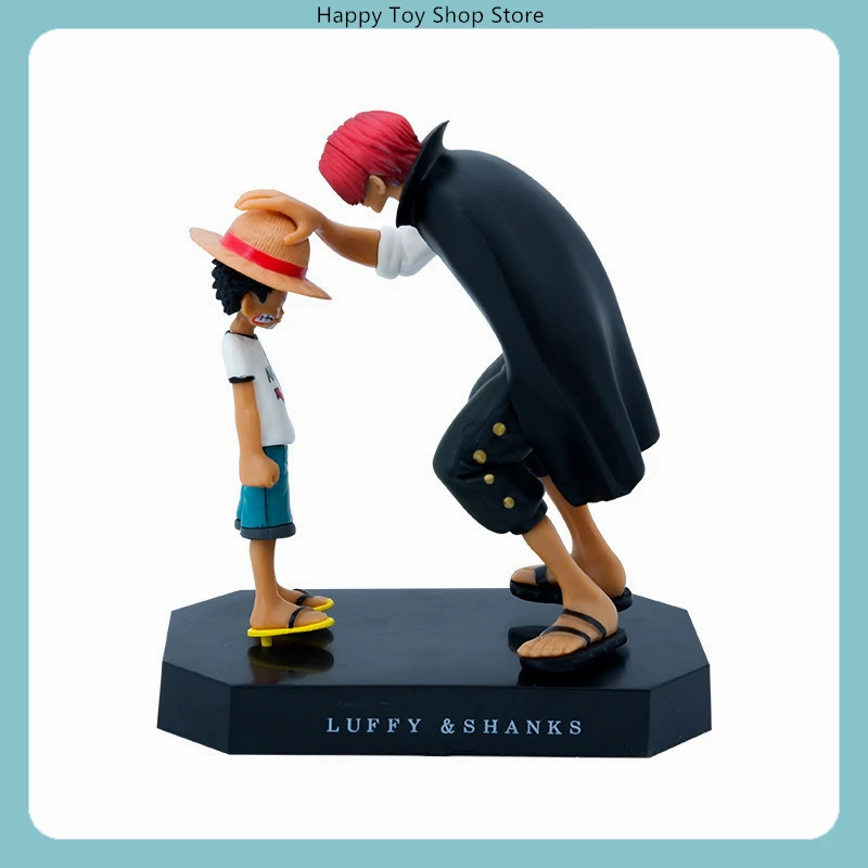 18cm One Piece Shanks Put Straw Hat On Luffy Classic Scene Anime Figure Model Statue Collection Desktop Decoration Ornament Toys