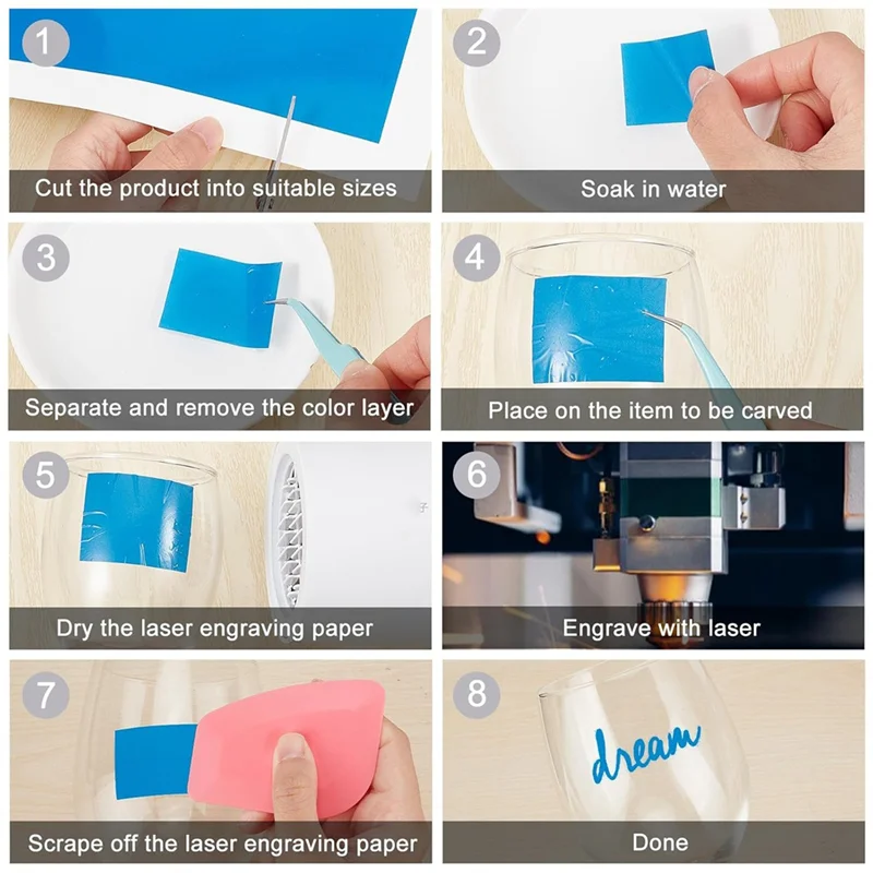 A11I 6 Pc Laserdimming Paper, 10.6 인치 X 15 인치 Coloful 조각 마킹 용지, 도자기 유리 금속 용 레이저 마킹 용지