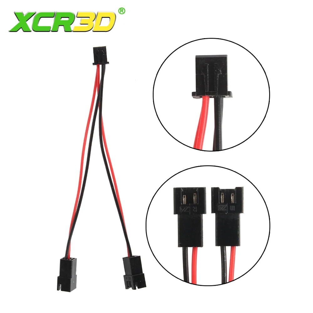 XCR3D 5/10pcs Hotend Fans Parallel Extension Cable Fan Adapter Line XH2.54 Female-Male 2PIN Dual Wire For DIY 3D Printer Parts