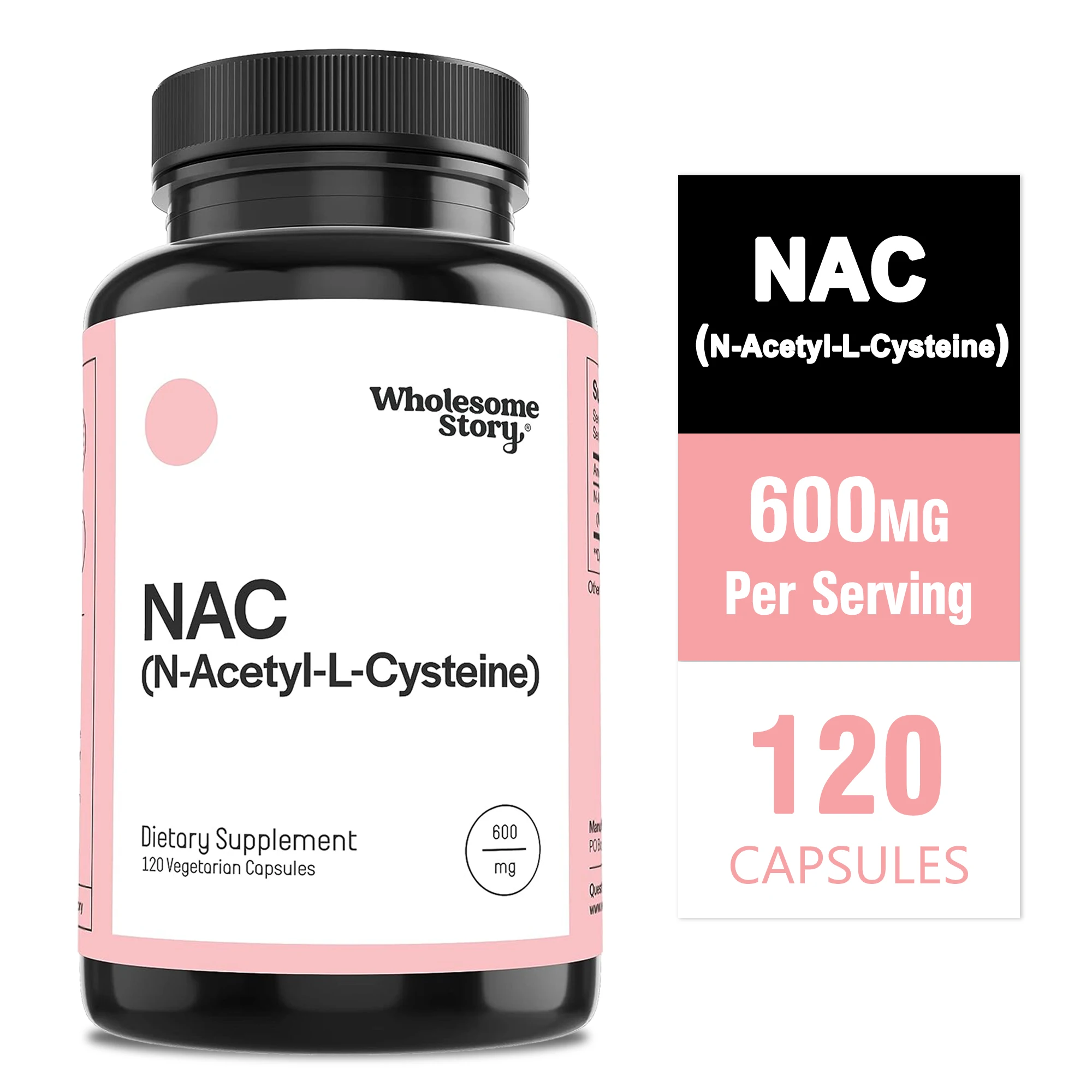 

NAC (N-Acetyl L-Cysteine) 600 мг — антиоксидантная добавка, способствует здоровью легких и печени, обеспечивает поддержку иммунитета, без глютена