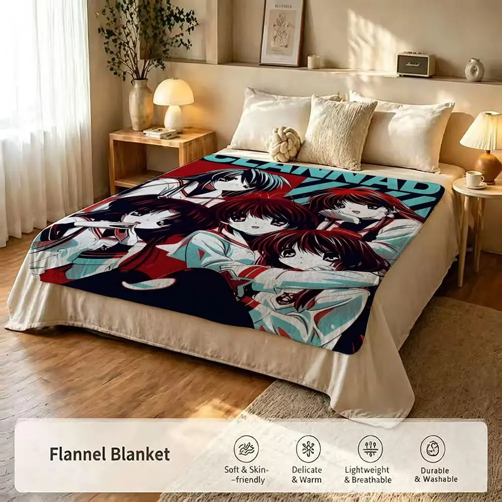 Anime C-CLANNAD Throw Warm Flannel Blanket Soft，Comfortable Travel Blanket Home Sheet Birthday Gift