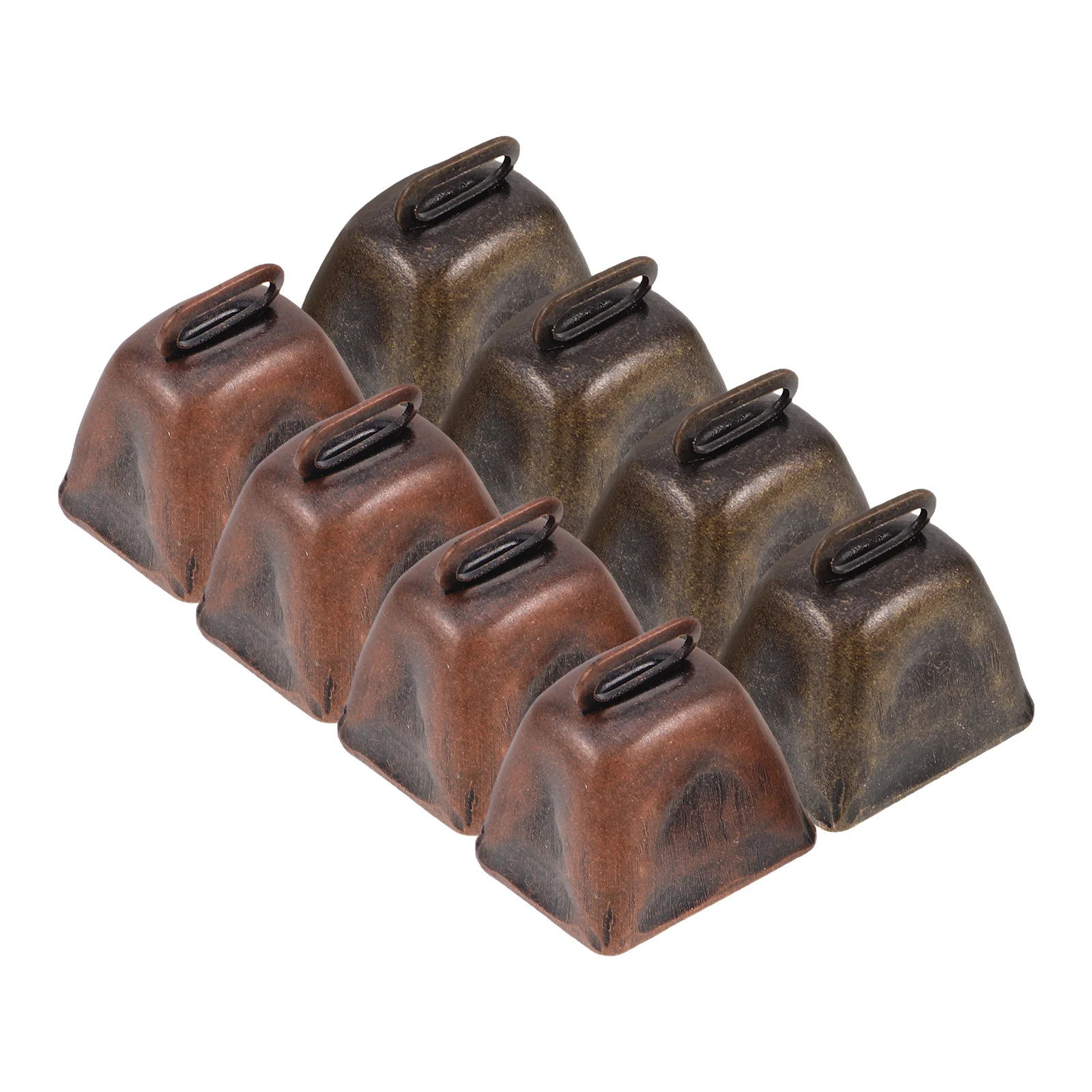 

8Pcs Mini Cow Bells Metal Vintage Bronze Finish Rustic Small Bells for Decorative Crafts Parties Grazing Animals Functional Loud