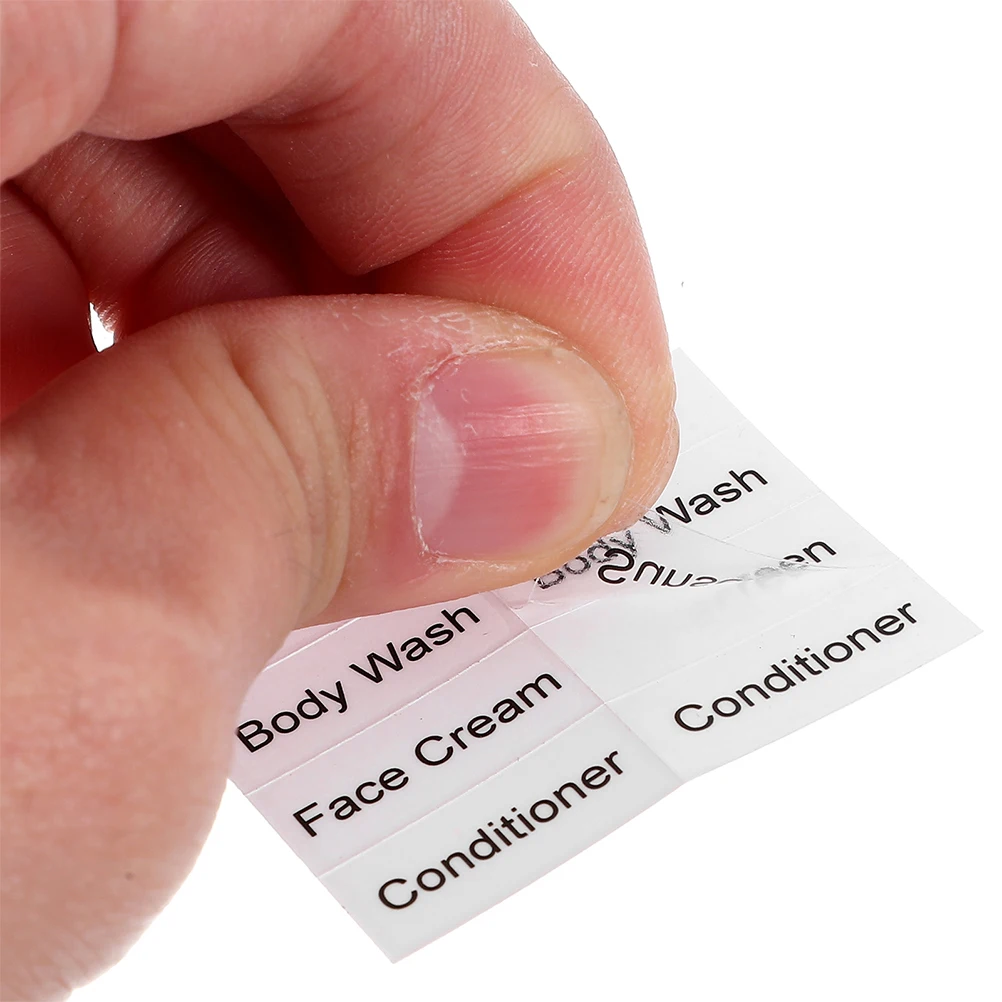 

12 Sheets Waterproof Skincare Toiletries Labels Stickers for Dispensing Bottles Travel Size Black Transparent Self