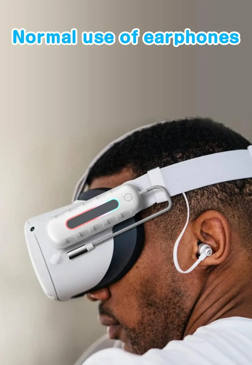 حزمة بطارية قابلة للشحن بقدرة 5000 مللي أمبير في الساعة لبطارية Meta Quest 2/3/3S خفيفة الوزن لـ Quest 2 تمتد البطارية توسيع وقت اللعب