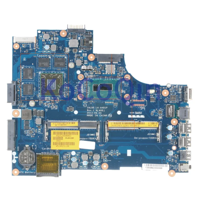 

FOR DELL Latitude 3540 Motherboard SR1EN I3-4030U X3NC8 0X3NC8 ZAL00 LA-A491P