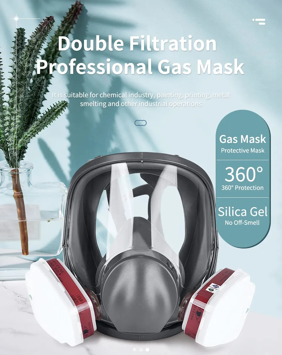 15in1 Full Face Mask 6800 Organic Gas Acid Protection Painting Chemical Laboratory Dust Industrial  Mask Respirator