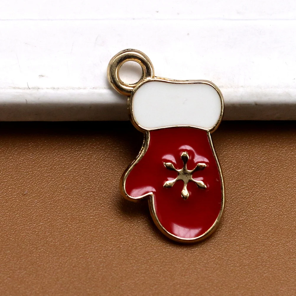 

10Pcs Christmas Glove Alloy Pendants Cartoon Charms for DIY Necklace Bracelet Earrings Jewelry Making Craft Accessories