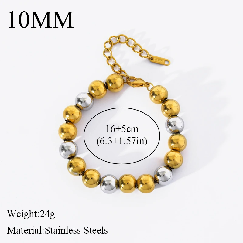 EILIECK 316L Edelstahl Massiv Perlenhalskette Armband für Frauen Mädchen Mode Neues Party-Geschenk Vergoldetes Schmuckset Bijoux – Detail 8