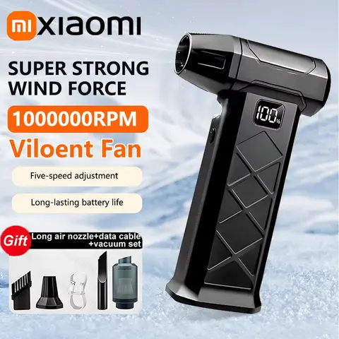 Xiaomi 1000000rpm turbo ventilador violento 5 velocidade poderoso ventilador de ar motor sem escova ao ar livre ventilador portátil recarregável ferramenta impulso