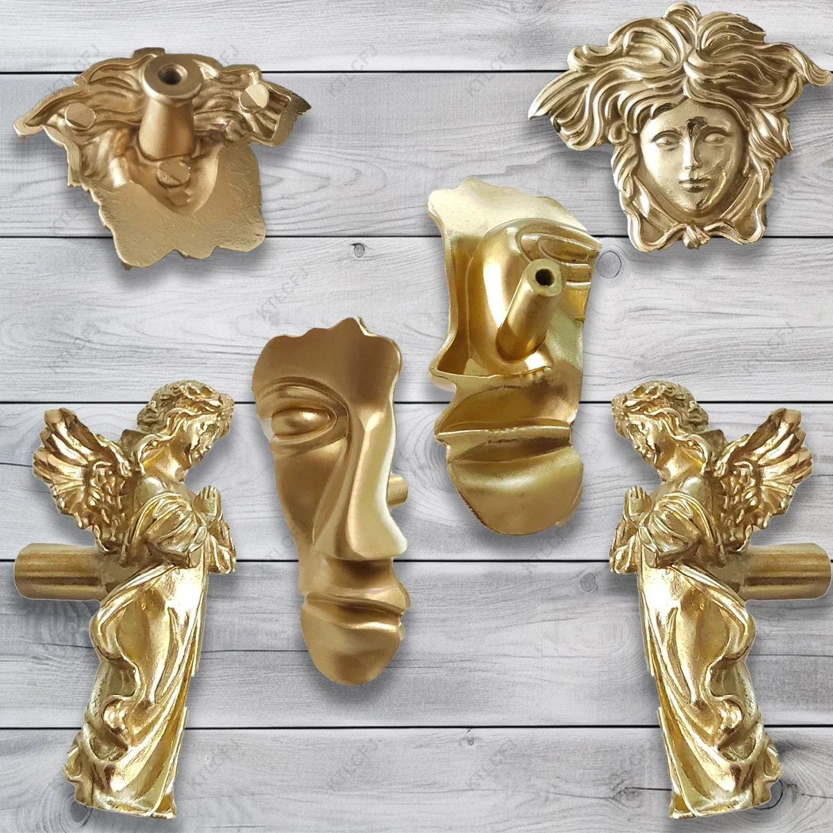 Brass Abstract Portrait Drawer Cabinet Door Bookcase Handle Personalized Furniture Accessories Kitchen Cabinets Door Handle