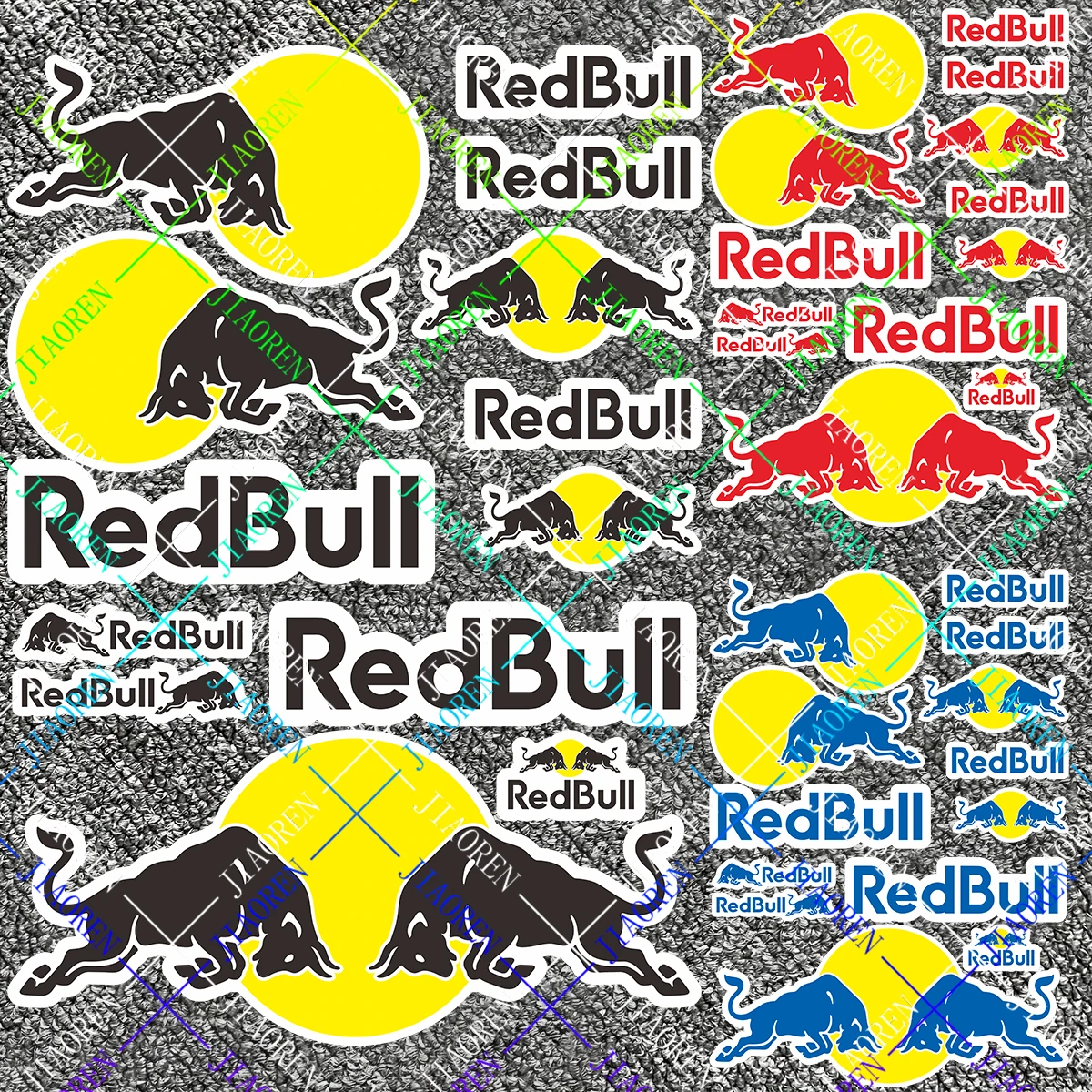 

Christmas Halloween Motorcycle Red Bull Sticker Waterproof Decal Kit