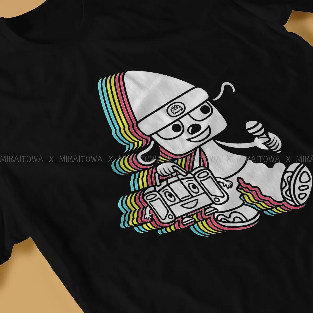 Neon  Fashion TShirts Parappa the Rapper Music Game Male Harajuku Fabric Tops T Shirt O Neck