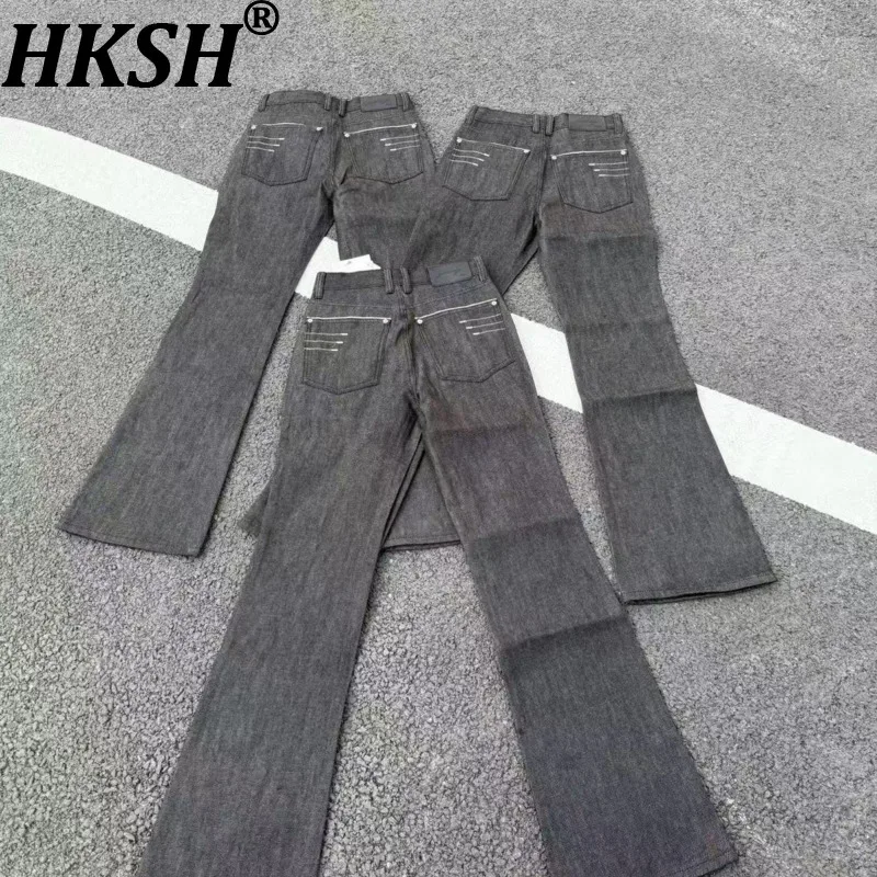 

Джинсы HKSH: Новые мужские джинсы из необработанного денима с вышивкой, зауженные, расклешенные, с высокой талией, универсальные, в стиле Dark Vibe, модель HK21711