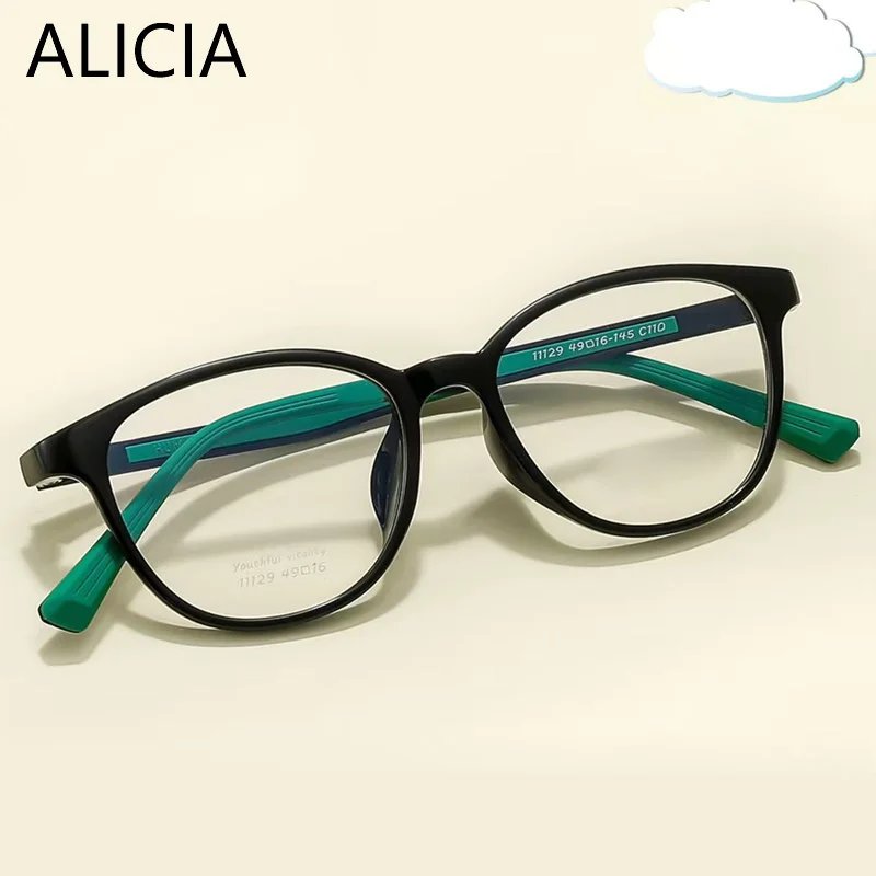 

ALICIA New Fashion Retro Round Full Frame Comfortable Silicone TR90 Ultra light Eyewear Optical Prescription Frames Man Woman