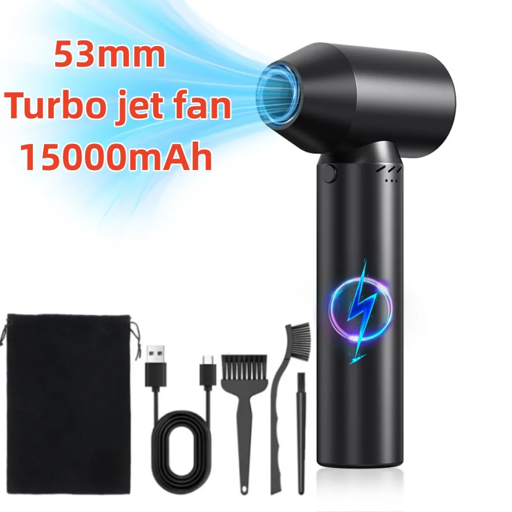 500W Turbo Jet Fan 80000RPM Turbo Jet Fan XL Violent Turbo Fan 53MM Brushless Motor Handheld 3 Speed Control Powerful Air Blower