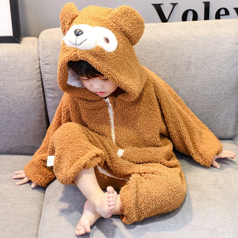 للجنسين الطفل الدب نيسيي - الرمز البريدي مقنعين رومبير لربيع الخريف لطيف الحيوان زي بذلة دافئة ومريحة ارتداءها لعيد الميلاد #4